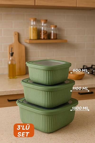 welcomein 3-Piece Colorful Lockable Lid Storage Container Diffuse Microwave and Refrigerator Compatible Organizer