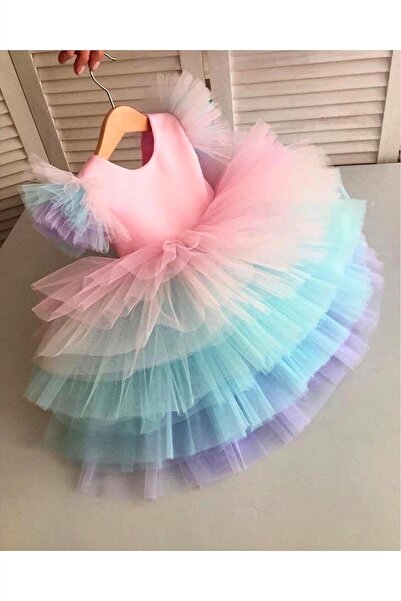 tuana kız çocuk unicorn özel gün elbise
