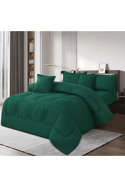 Moon 6-piece plain double quilt set