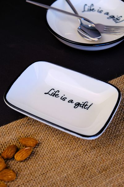 tabakevi Plate House Porcelain Motto Gift Boat Plate Single 14X10X2Cm