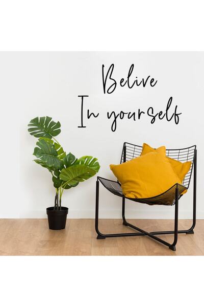 New Jargon Autocolant negru cu textul „Believe In Yourself” pentru perete