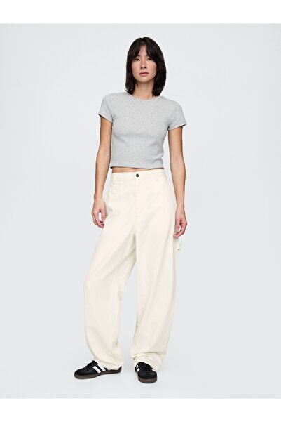 GAP Erkek Kırık Beyaz Baggy Carpenter Jean Pantolon