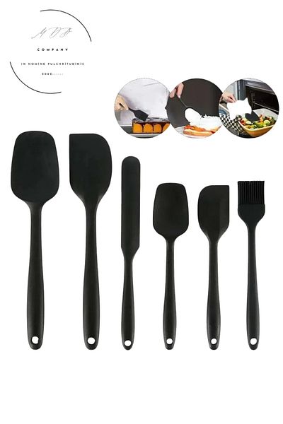 FORSEİ LUCA Set of 6 Silicone Spatulas, Heat Resistant, Fireproof & Non-Violent
