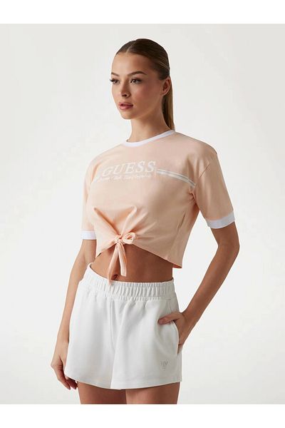 Guess Knot T-Shirt Women Pink Crop V5Gi05I3Z14-G6J4