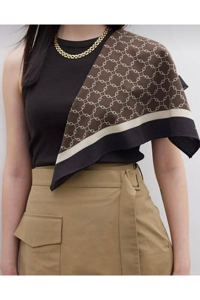 Mavi Masal B Kazık Satin Chiffon Shawl with Furlarla, Women's Accessory