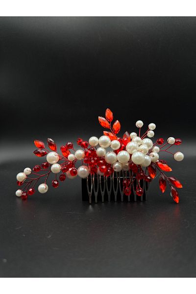 gelinmz Elegant Hair Accessory with Pearl and Crystal Stone Detail Engagement, Wedding, Bridal Accessory, Bride