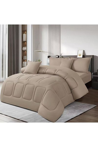 Moon 6-piece plain double quilt set