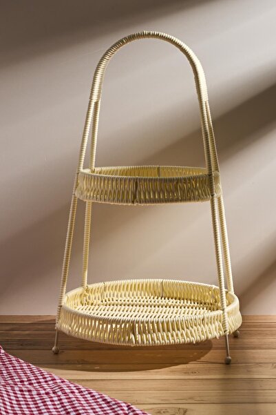 Muba Consept Sentetik Hasır 2 Katlı Oval Sunumluk