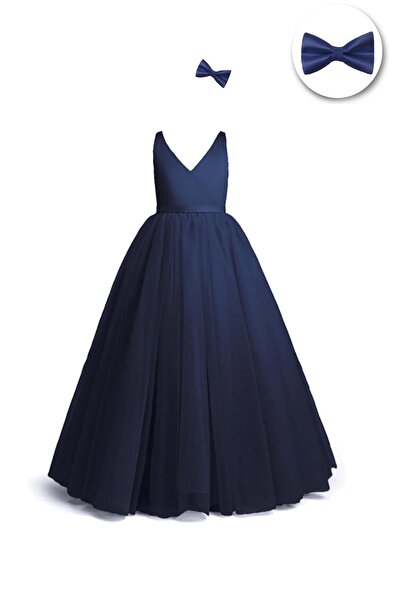 Mashotrend Efta Tarlatanlı Kruvaze Elbise Tokalı Arka Kurdeleli Kız Çocuk Abi...