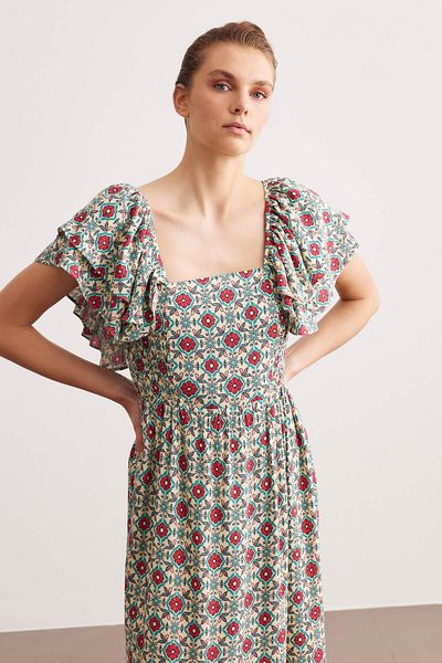 STELLA PULVIS Multicolored Gipe Detailed Maxi Dress