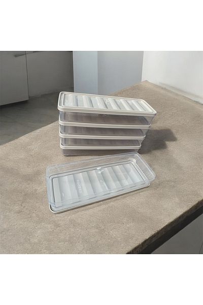 Kitchen Dream Beige Color 5 Pieces 1100 ml Refrigerator Freezer Organizer and Storage Container
