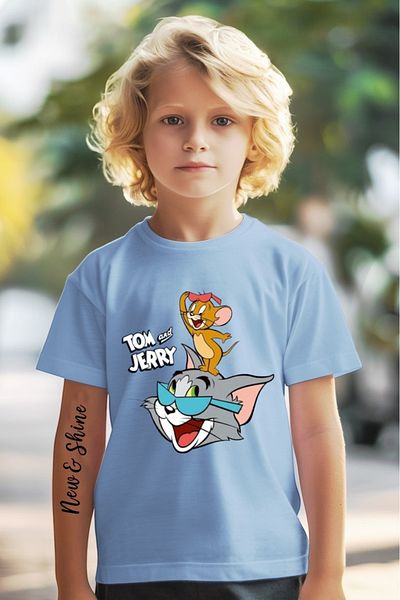 New Shine TRIOC OVERSIZE IMPRIMAT TOM ȘI JERRY PENTRU COPII