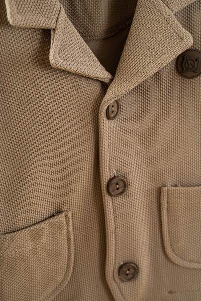 bombe Baby Kids Brown Shirt Collar Cardigan Jacket Cotton Comfortable Trend Fashion Jacket