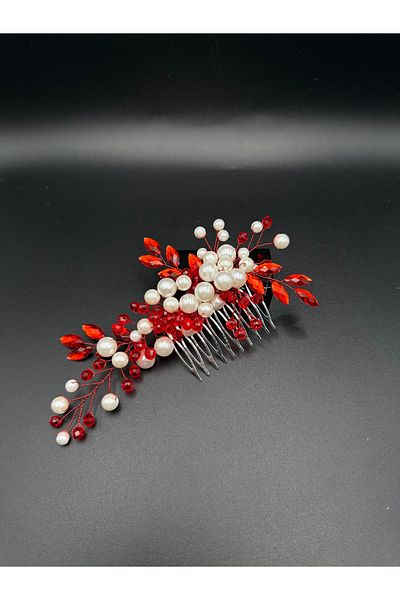gelinmz Elegant Hair Accessory with Pearl and Crystal Stone Detail Engagement, Wedding, Bridal Accessory, Bride