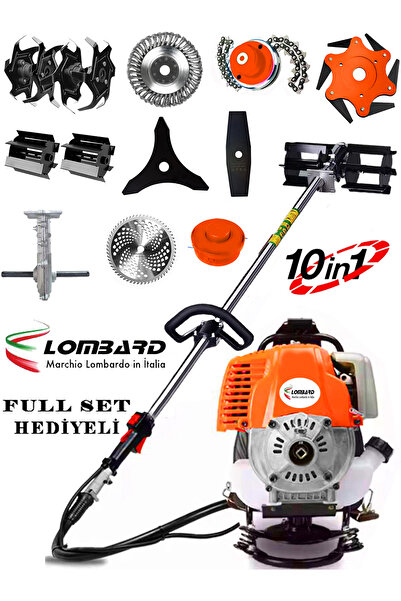 Cros LOMBARD İtalia Lw-1800 Ltx 10 In 1 Sırt Tipi Ot Çim Çalı Biçme Tırpanı T...