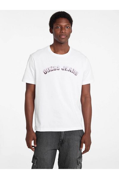 Guess Men's White T-Shirt High Quality Cotton