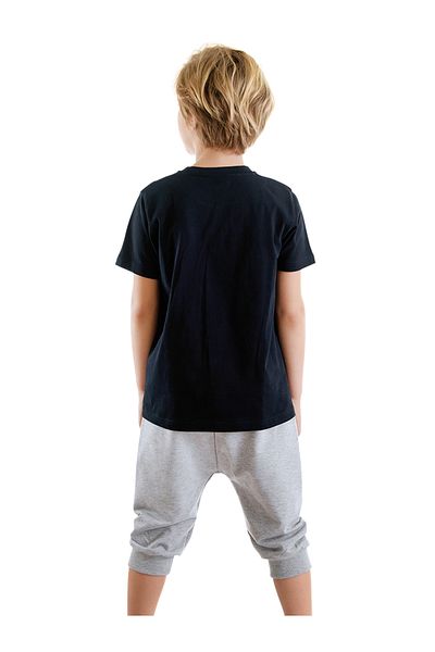 MSHB&G Catch Wave Shark Marineblaues Sommer-T-Shirt-Capri-Shorts-Set für Jungen