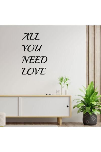 New Jargon Autocolant negru cu inscripție de perete „All You Need Love” scris...