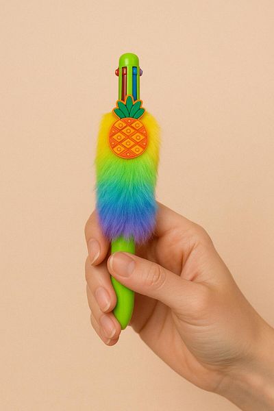 Bambus Home 6 Colored Non-Exhausting Plush Pen 1 Piece