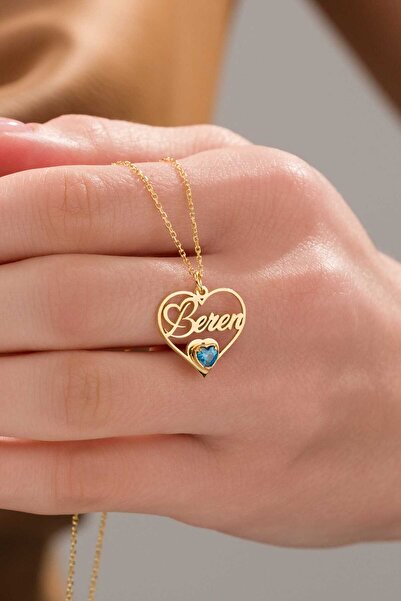 bs begisilver 925 Ayar Gümüş Kişiye Özel Kalp içinde İsimli Kolye