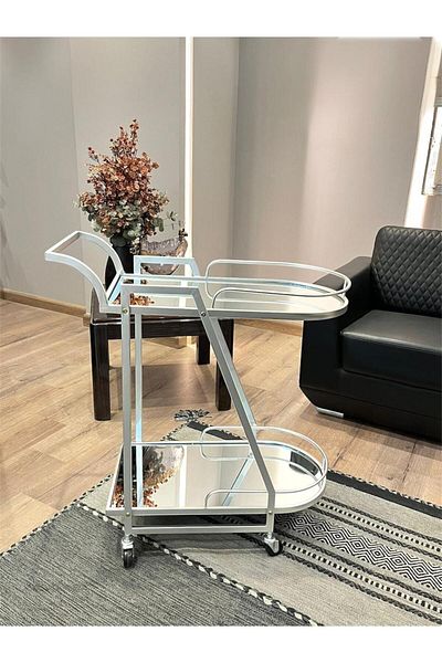 aljahwari Black three-tier service cart