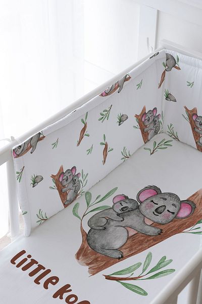 Tuğba Kuğu Baby Bedside Protector and Printed Sheet Sleeping Set - For Baby Series - Mother and Baby Koala