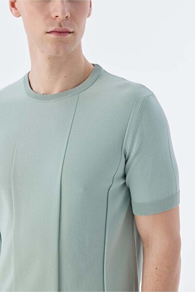 Jakamen Πλεκτό μπλουζάκι Mint Slim Fit Crew Neck