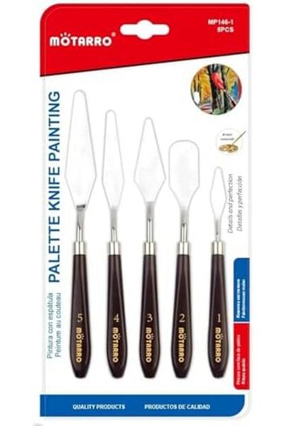 MOTARRO Painting Palette Knife Set Stainless Steel Blades with Wooden Handles