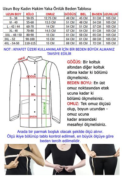 TIPTEKS Women's Judge Collar Long Length Doctor - Teacher Apron
