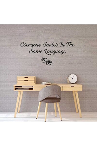New Jargon Toată lumea zâmbește în aceeași limbă Autocolant de perete negru 6...