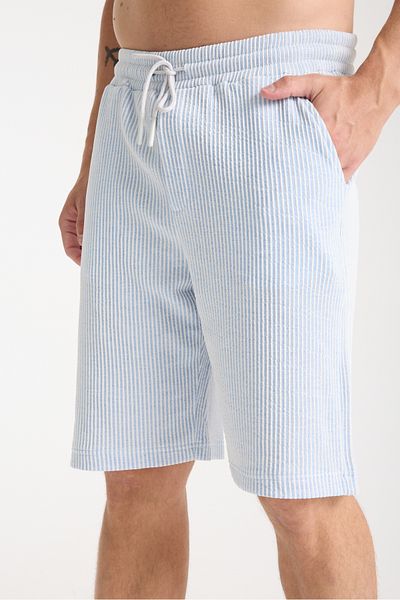 KAPHONE Men's Back Pocket Detailed Striped Shorts