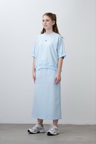 Elabutik Set de 2 piese tricou supradimensionat pentru fete cu fustă