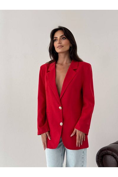 Womengrom Hayal Women's Silver Button Capless Pocket Polyviscon Jacket
