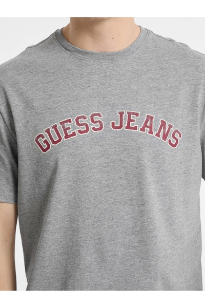 Guess Gj Ss Cn Reg Collegiate Tee Men's Gray T-Shirt M5Ri75K8Fq4-H90Z