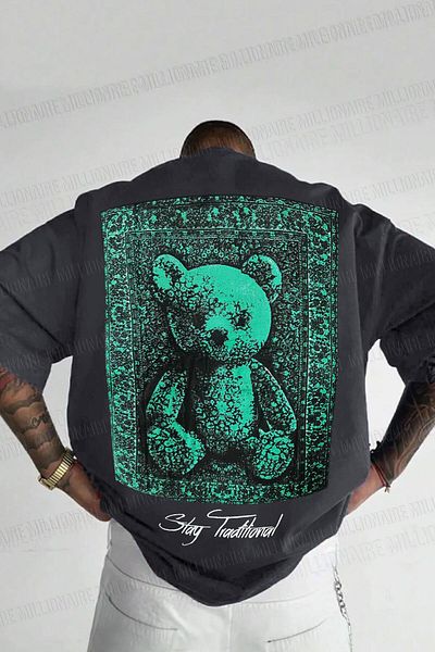 Millionaire Men's Traditional Teddy Bear Oversize Fit Loose T-Shirt