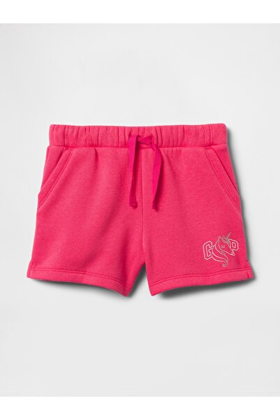 GAP Kız Bebek Pembe Gap Logo Havlu Kumaş Pull-On Şort