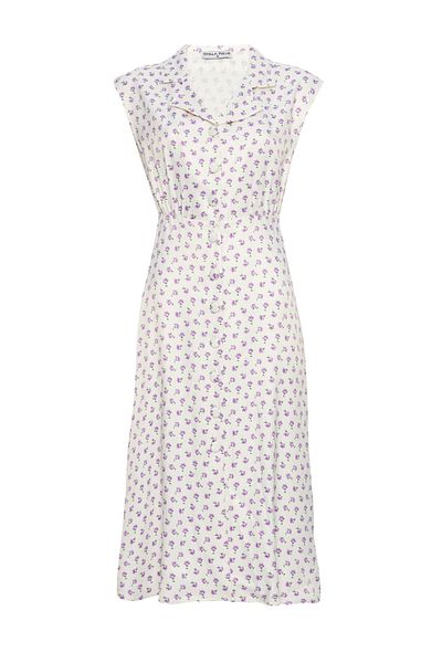 STELLA PULVIS Rochie cămașă midi din satin ecru