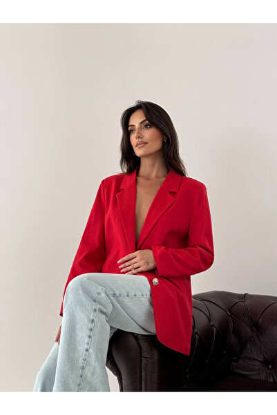 Womengrom Hayal Women's Silver Button Capless Pocket Polyviscon Jacket