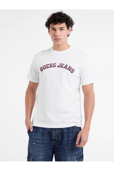 Guess Men's White T-Shirt High Quality Cotton
