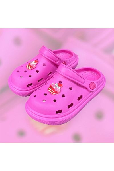 İpek Girl Child Pink Soft Sole Light Closed Front Beach Pool Casual Slippers