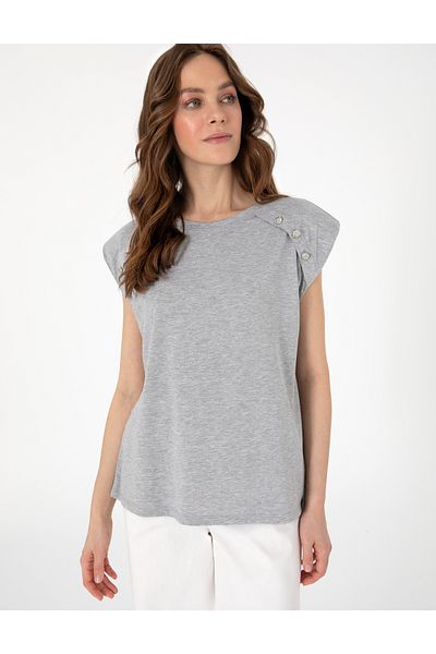 Pierre Cardin Gray Melange Regular Fit T-Shirt 50301482 -Vr086