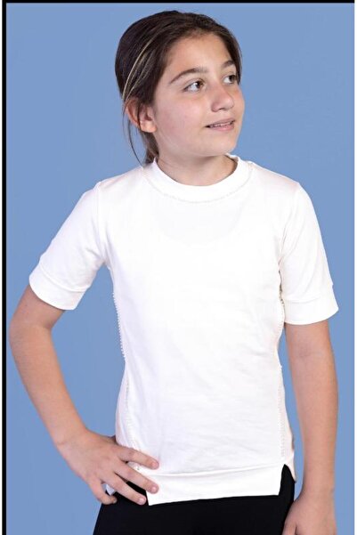 Toontoy Tricou școlar brodat cu mărgele pentru fete