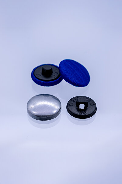 MİKRON زر مغطى بقماش بومبي (أسود/1,000 قطعة / 16,50 مم)