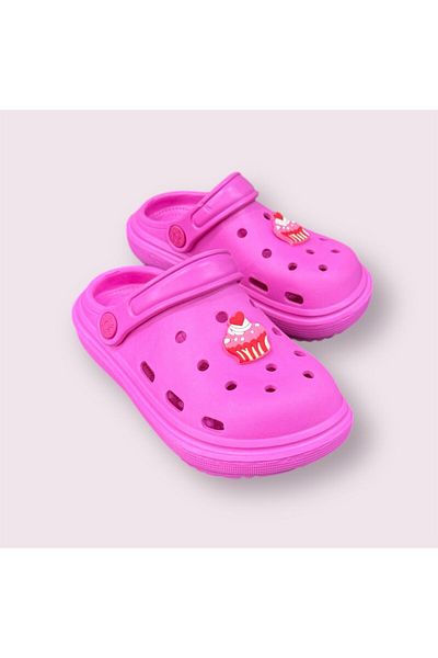 İpek Girl Child Pink Soft Sole Light Closed Front Beach Pool Casual Slippers