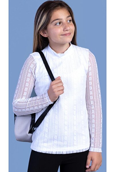 Toontoy Girl's Lace Front School T-Shirt 16676