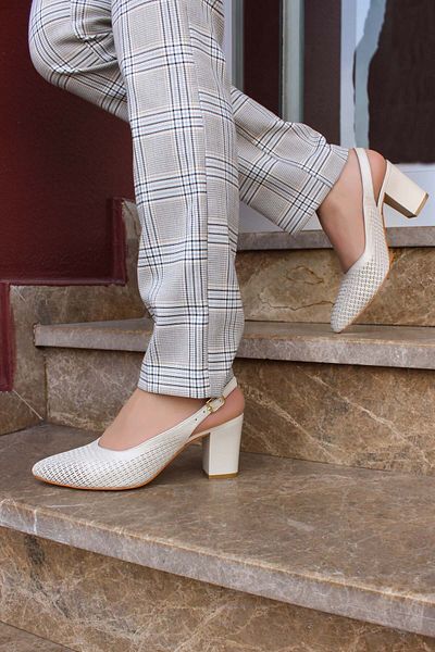 FAST STEP Genuine Leather Women's Thick Heeled Shoes 064Za360