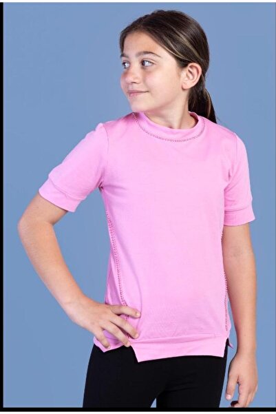 Toontoy Tricou școlar brodat cu mărgele pentru fete