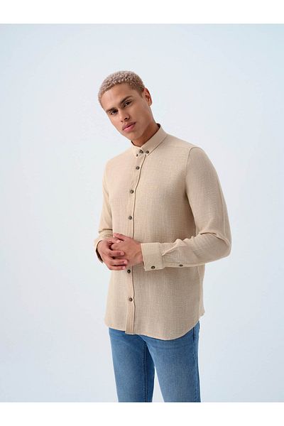 Loft Ανδρικό πουκάμισο Regular Fit Beige Lf2038578