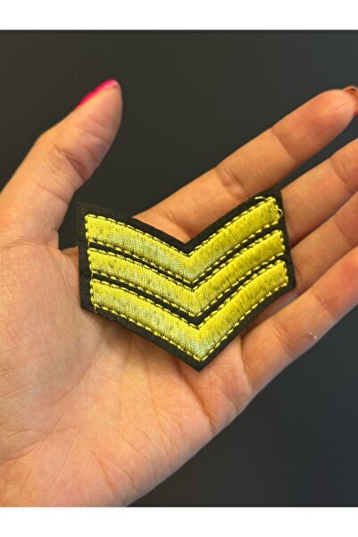 Gönülden Tasarım 7X6 CM ÜTÜ İLE YAPIŞAN ALTIN VARAK İŞLEME ARMA APOLET