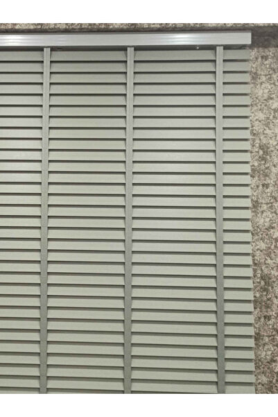 MATTEXT MEKANİK PERDE SİSTEMLERİ Gri Redektörlü Kurdelalı Ahşap Jaluzi